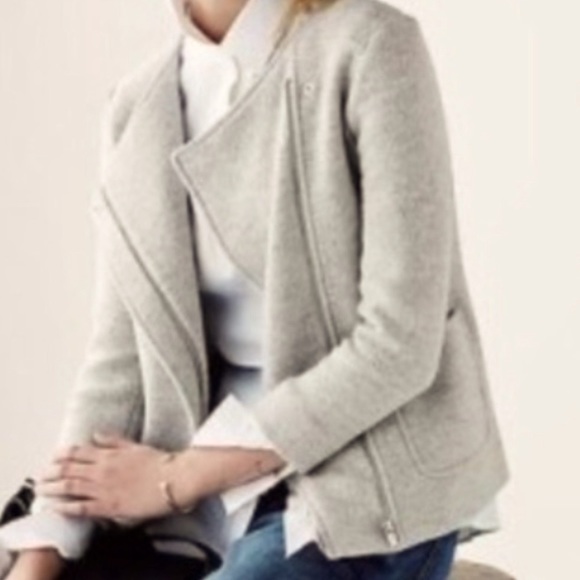 Banana Republic Jackets & Blazers - Banana Republic Gray Wool Blend Moto Jacket Size 10